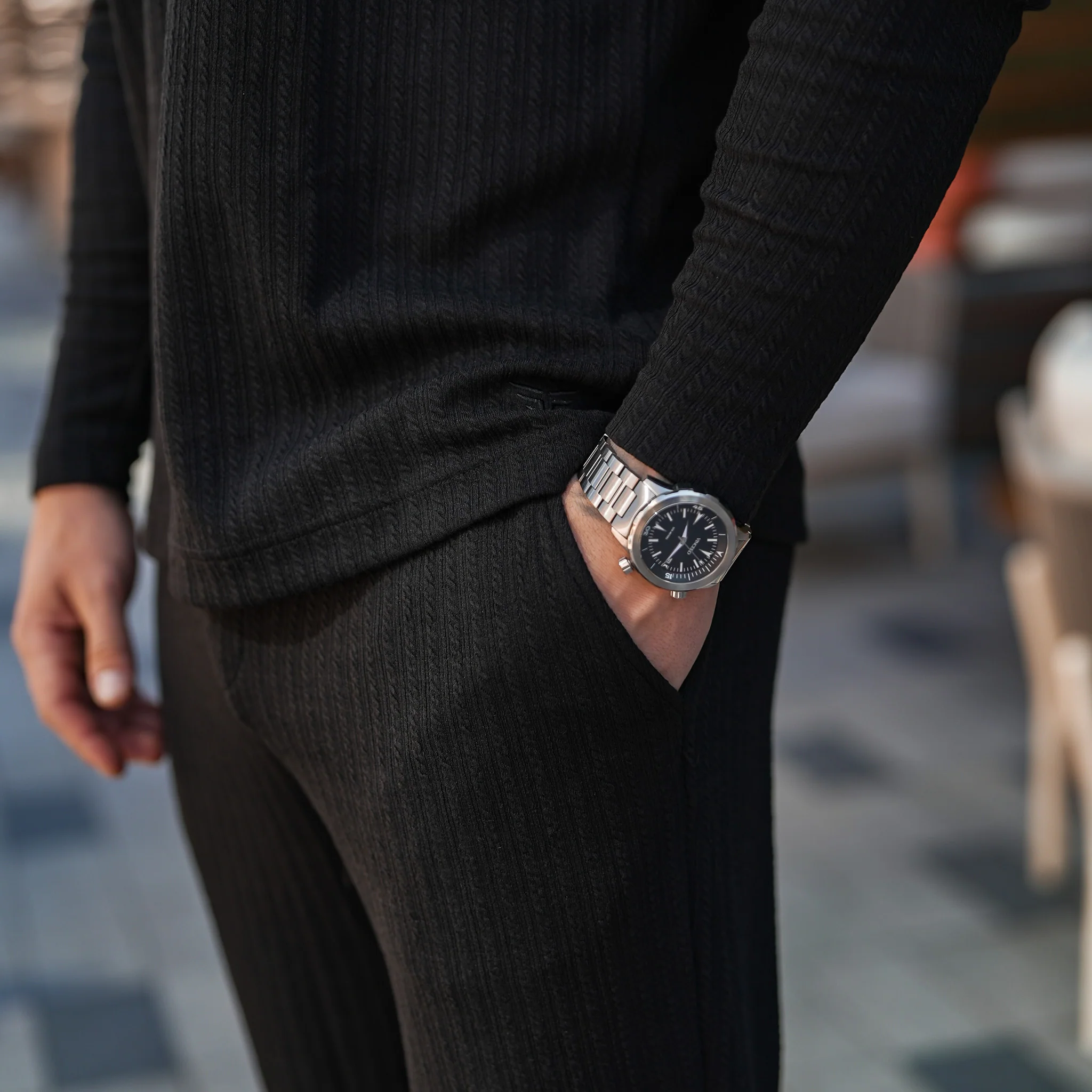 Monaco Longsleeve Polo - Black - Image 5