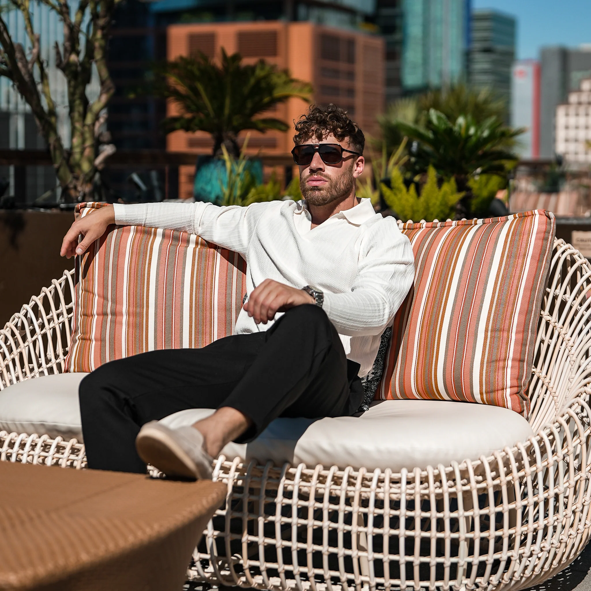 Monaco Longsleeve Polo - Cream - Image 7