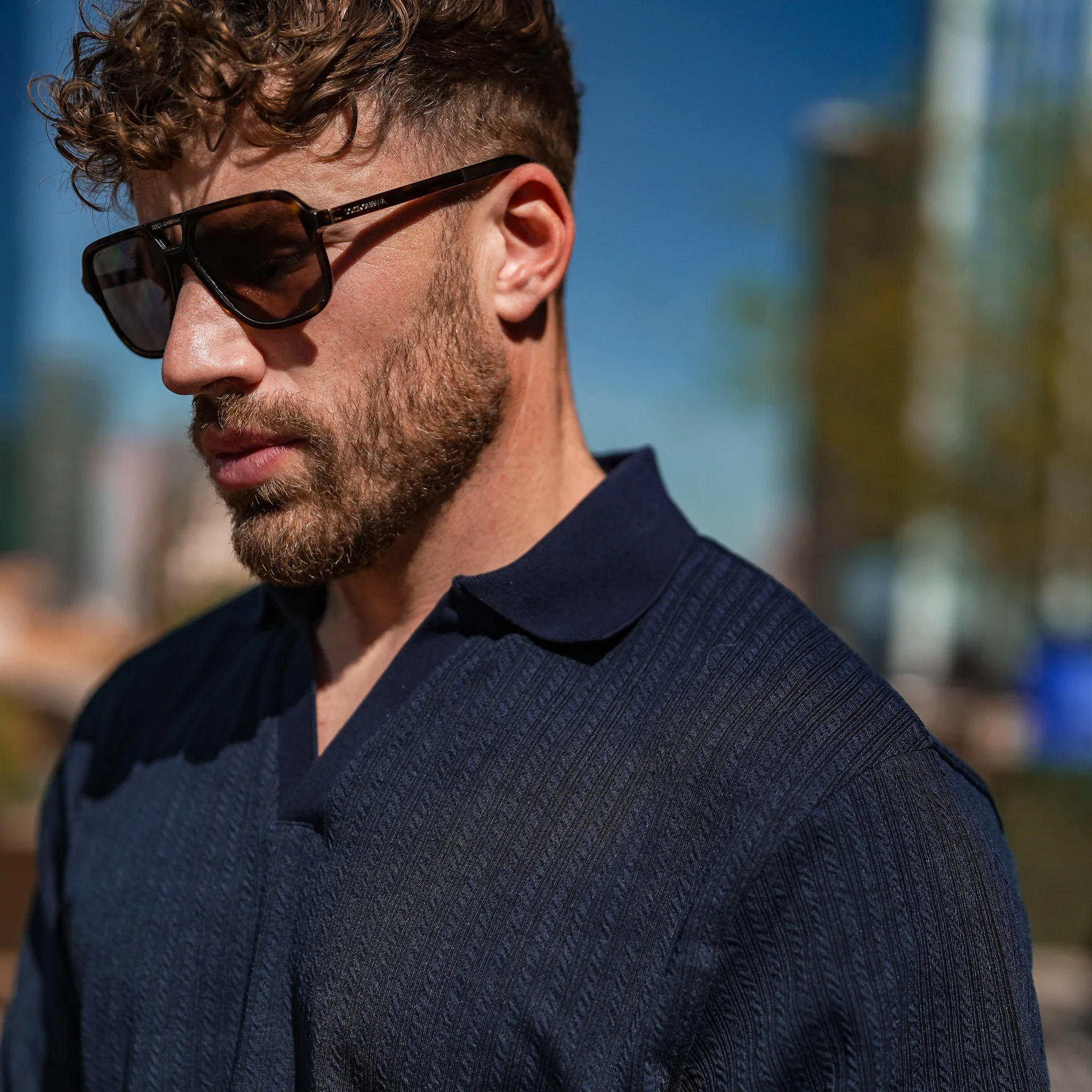 Monaco Longsleeve Polo - Navy - Image 6