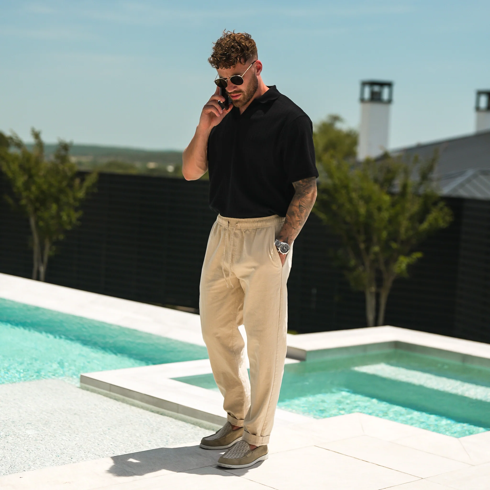 Premium Linen Pants - Cream - Image 3