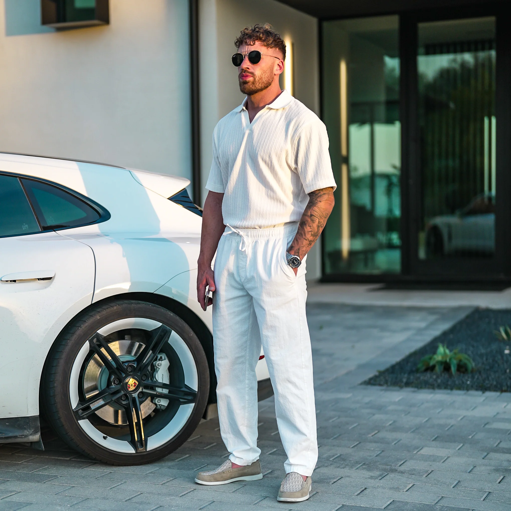 Premium Linen Pants - White - Image 3